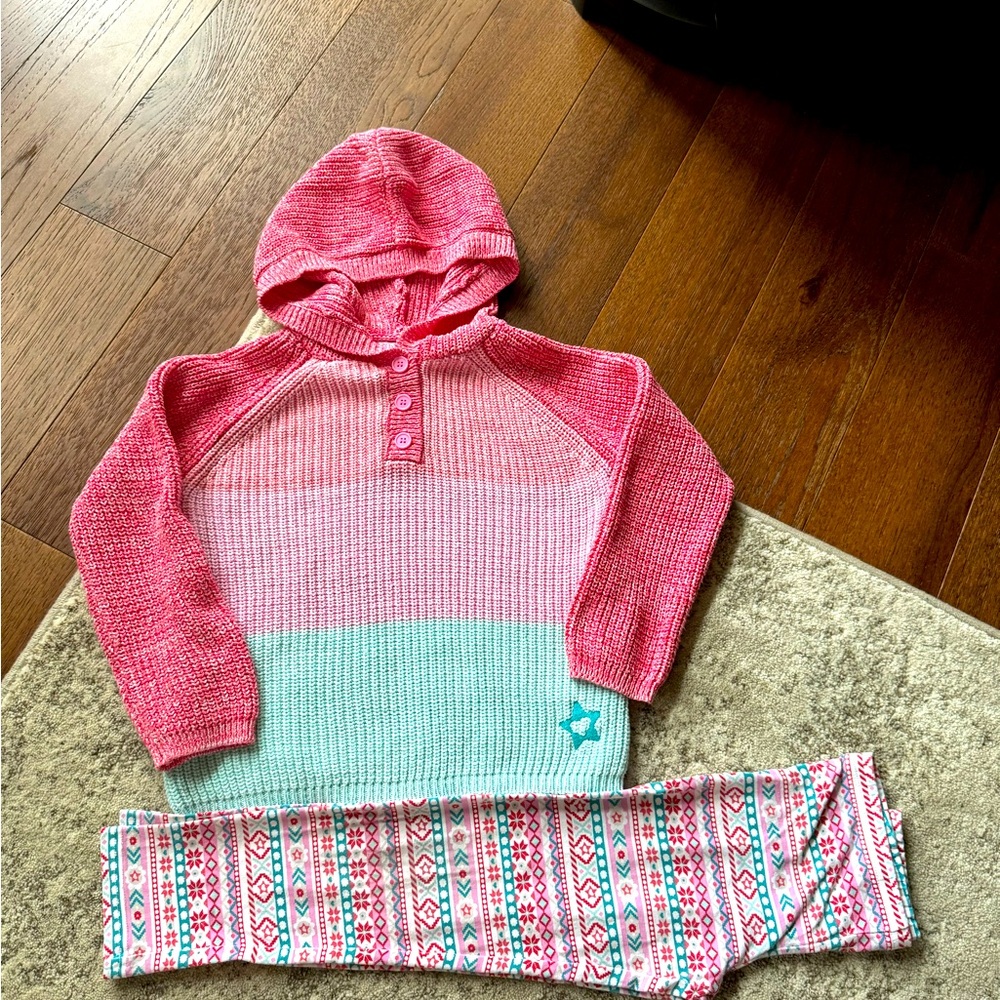 American girl sweater and leggins set for girls. Great condition! Size 6